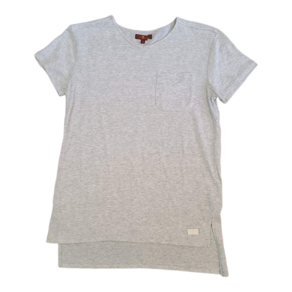 7 For All Mankind Grey V-Neck T-Shirt With Front Pocket Size L - Picture 1 of 2
